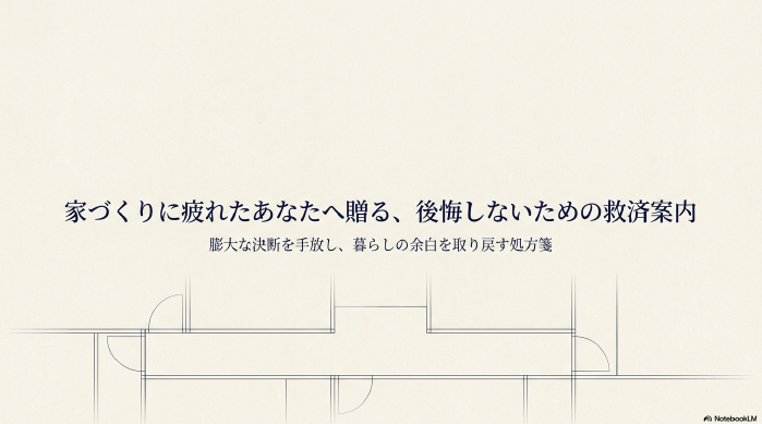 家づくりに失敗して疲れた施主を救うための救済案内スライドの表紙画像